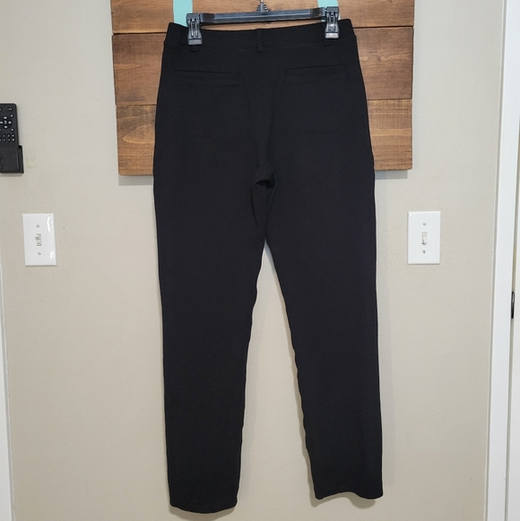 Quince Black Ultra Strech Ponte Straight Leg 4 Pcoket Business Casual Pants M - Picture 2 of 7